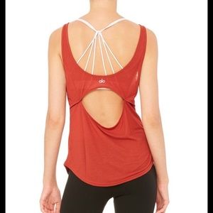 Also Yoga sculpt tank in sunbaked, M